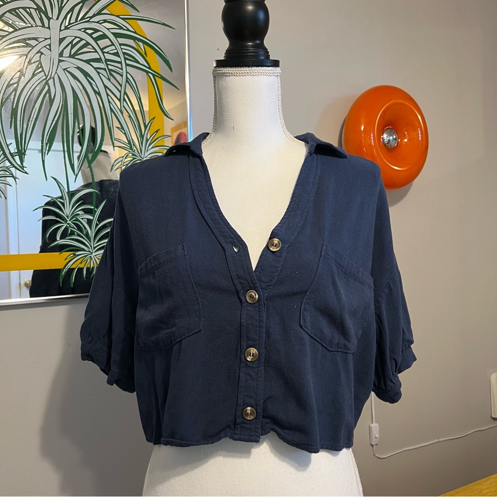 Altar'd State Cropped Boxy Button-Up